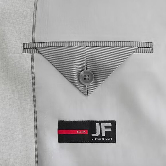 J. Ferrar Double-Breasted Ultra Comfort Mens Slim Suit Jacket , Gray Sz 38 Short - Picture 2 of 3